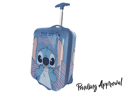 Trolley Da Viaggio Stitch Disney Mini Valigia 2 Ruote In Abs Manico Allungabile