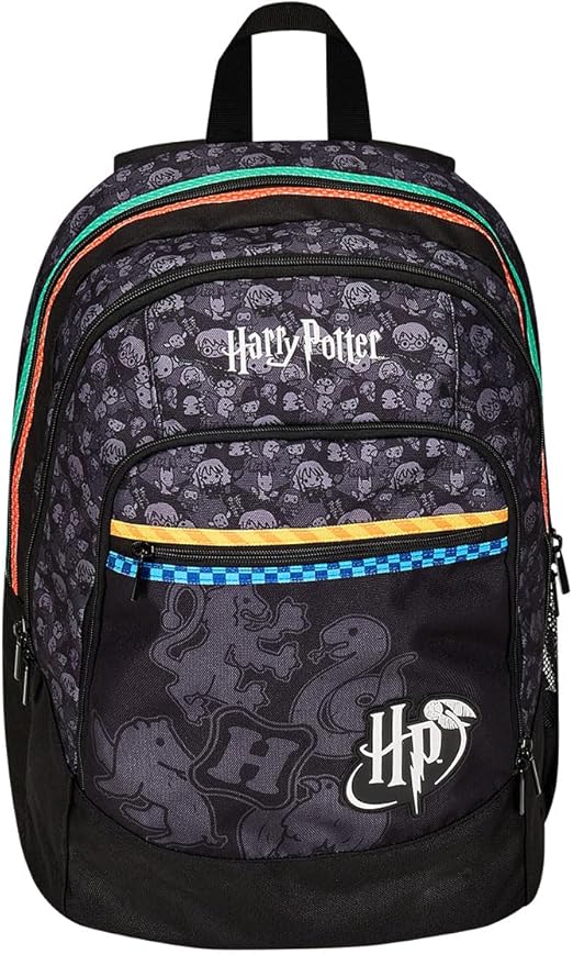 Zaino Scuola Harry Potter, Jet Black - Cartoleria