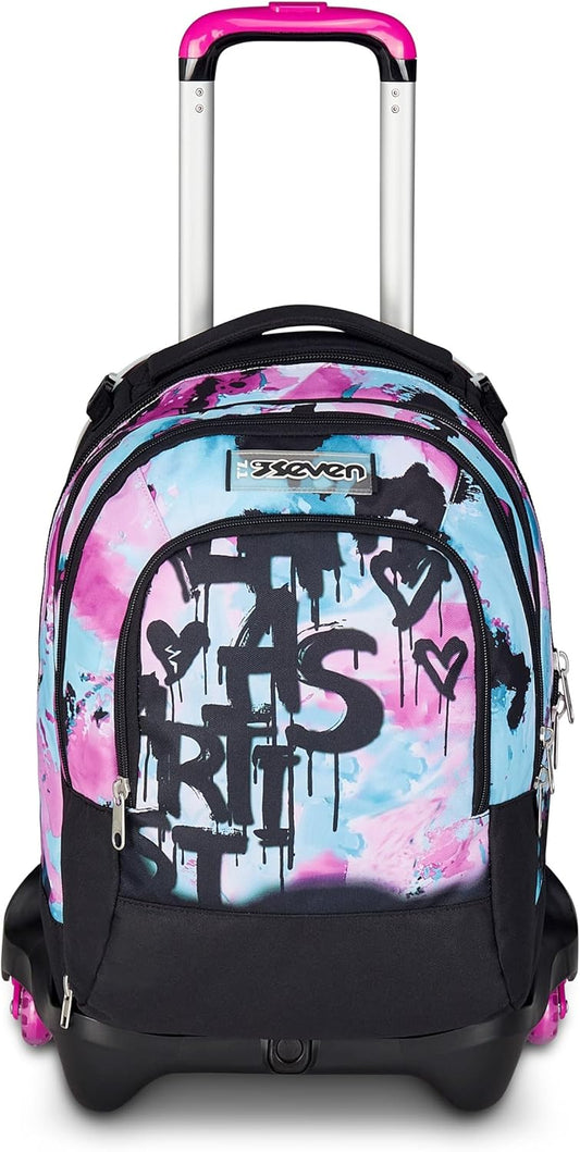 Seven Graffiti Girl Jack 3Wd Trolley 2 Zaini Sganciabili,
