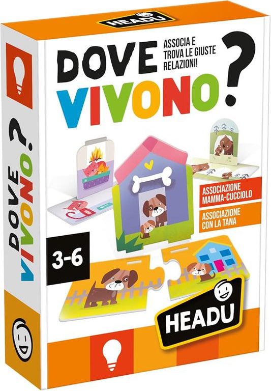 HEADU Dove Vivono Gioco Educativo per Bambini dai 3 ai 6 anni