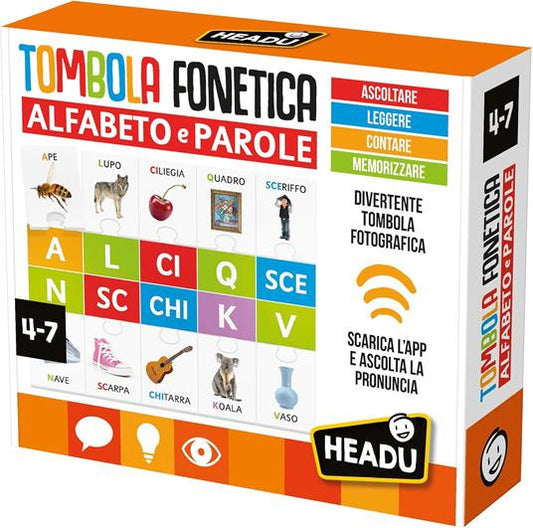 HEADU Tombola Fonetica Alfabeto e Parole Gioco Educativo per Bambini dai 4 ai 7 anni