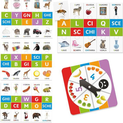 HEADU Tombola Fonetica Alfabeto e Parole Gioco Educativo per Bambini dai 4 ai 7 anni