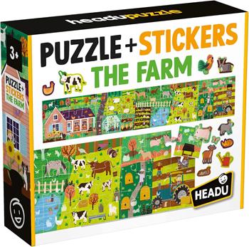 Headu Puzzle + Stickers The Farm