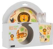 I-Total Set Pappa ANIMALS Bicchiere Posate Piatti
