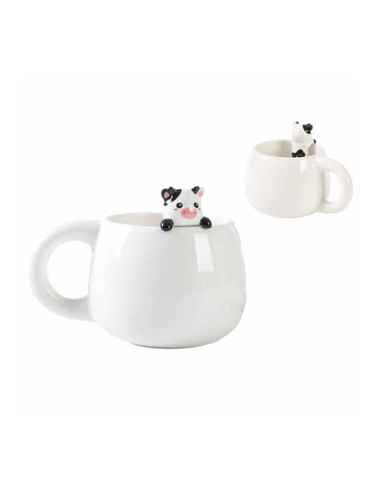 Tazza In Ceramica Con Charm Cow