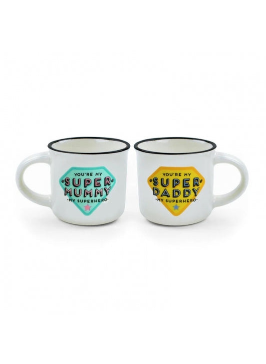 Set 2 Tazzine Da Caffe' Super Mamma E Papa' Legami