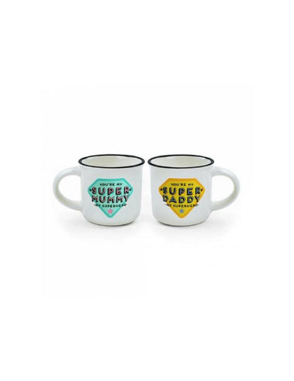 Set 2 Tazzine Da Caffe' Super Mamma E Papa' Legami