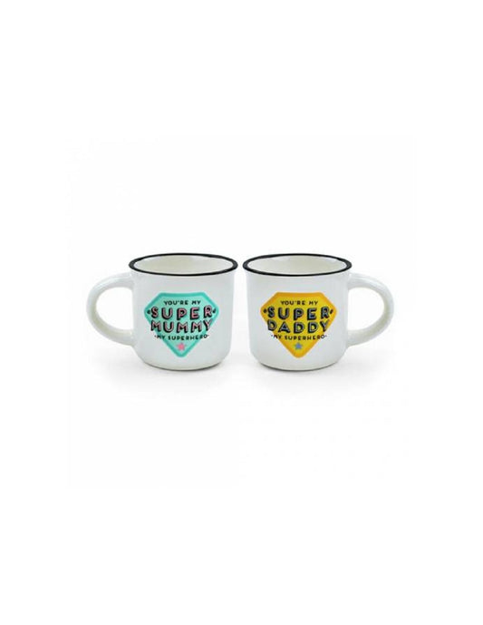 Set 2 Tazzine Da Caffe' Super Mamma E Papa' Legami