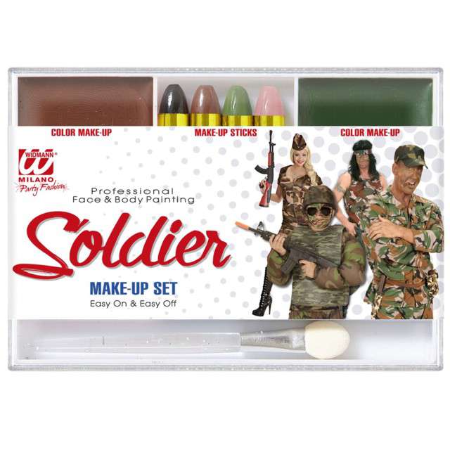Soldier Make up Set - Make 4 Sticks Remover Applicato Sfx Army Milita -  Set trucco soldato 4 stick, struccante, applicatore Sfx Army Milita