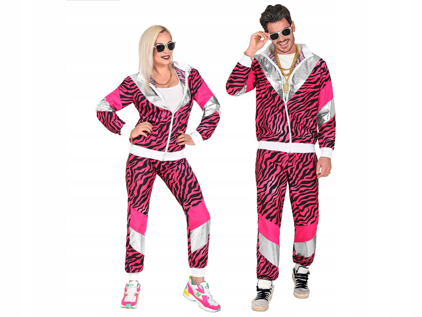 Widmann - Costume Tuta Disco Anni '80 Rosa Taglia S