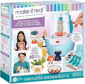 Make It Real 1465 Tornio per Mini Ceramiche – Kit Creativo con Argilla Autodurente 8+