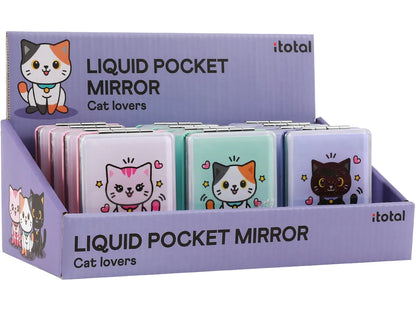 Itotal Specchietto Tascabile Gatto Rosa