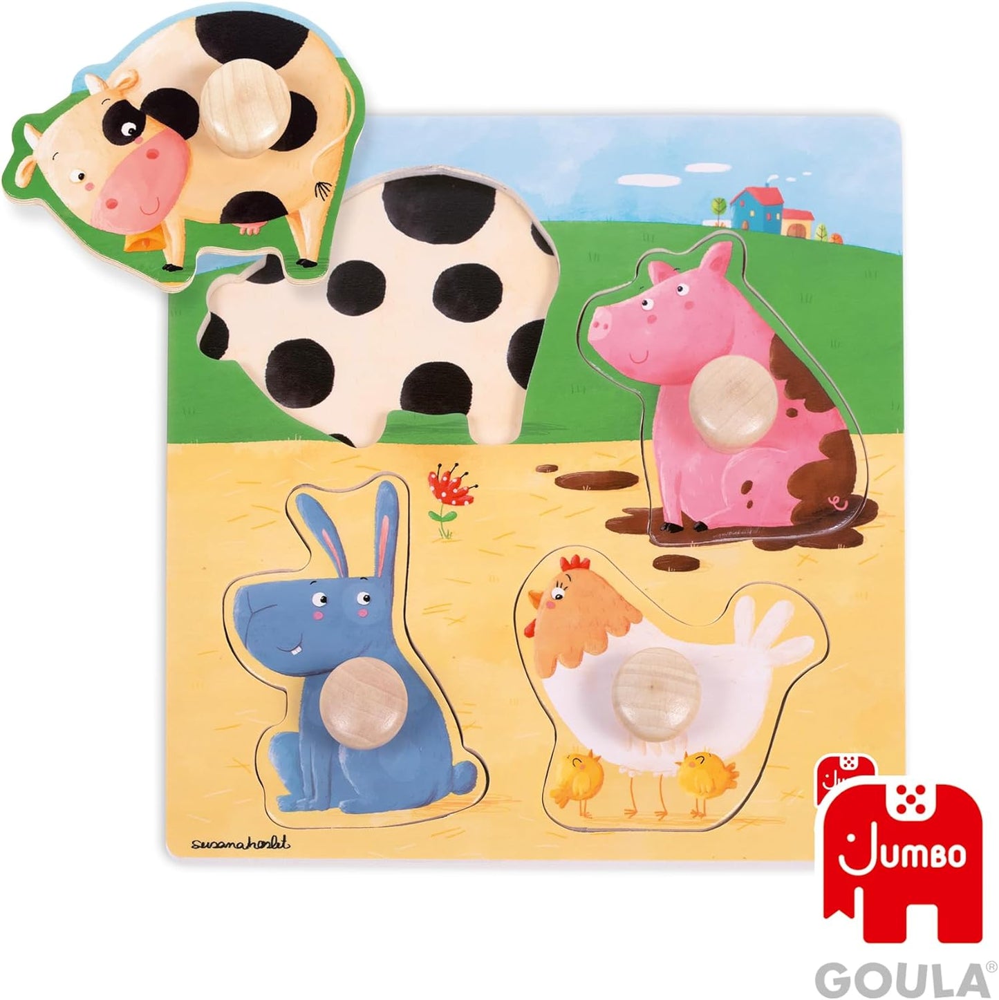 Puzzle Animali Fattoria Colore - Goula