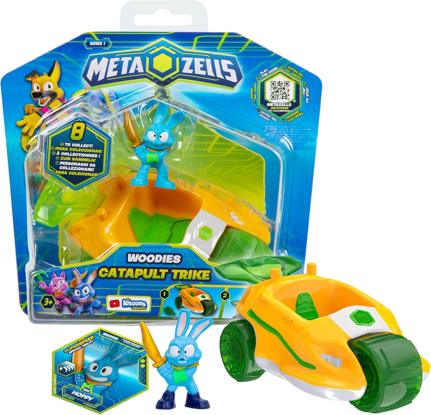 Personaggio Metazells Hoppy Con Veicolo IMC
