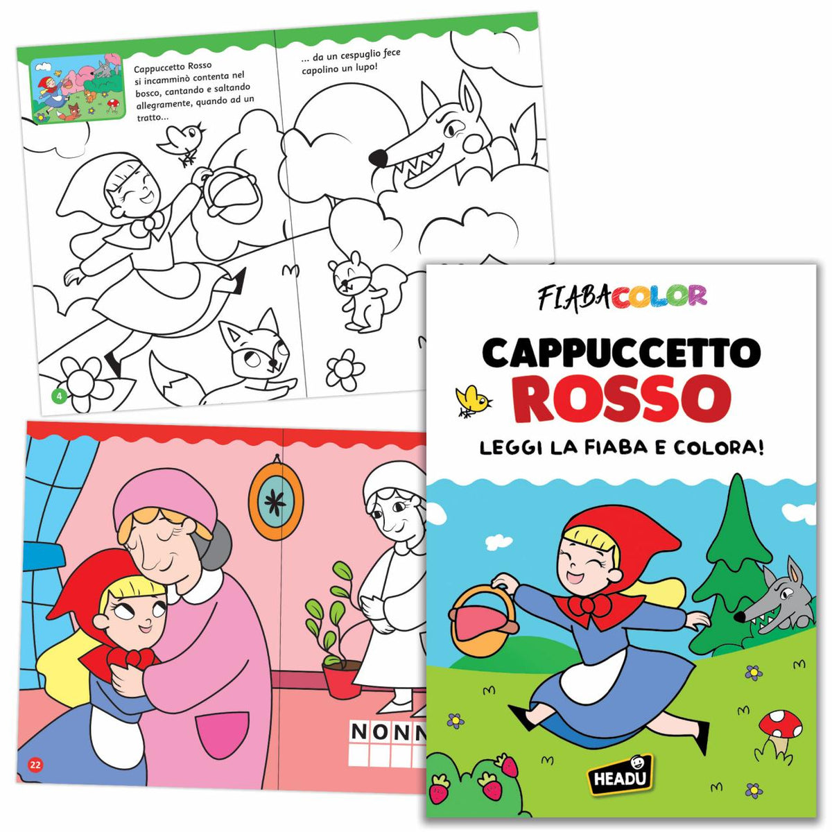 Fiaba Color Cappuccetto Rosso – Leggi e Colora - libro da colorare HEADU - EAN 9788832283204