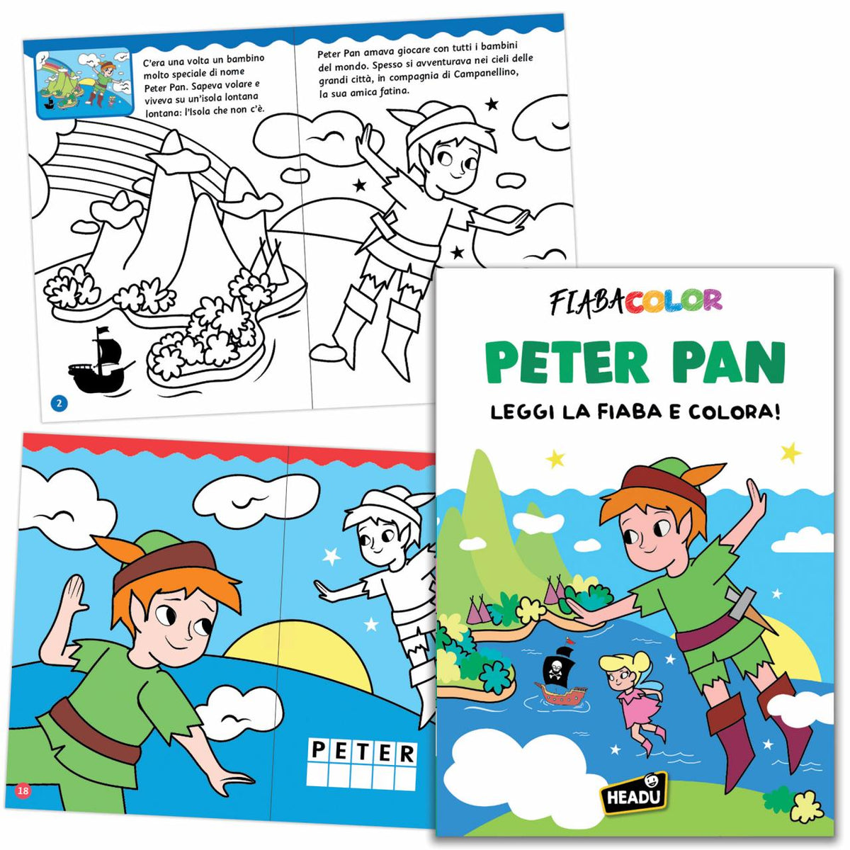 Fiaba Color Peter Pan – Leggi e Colora - libro da colorare HEADU - EAN 9788832283211