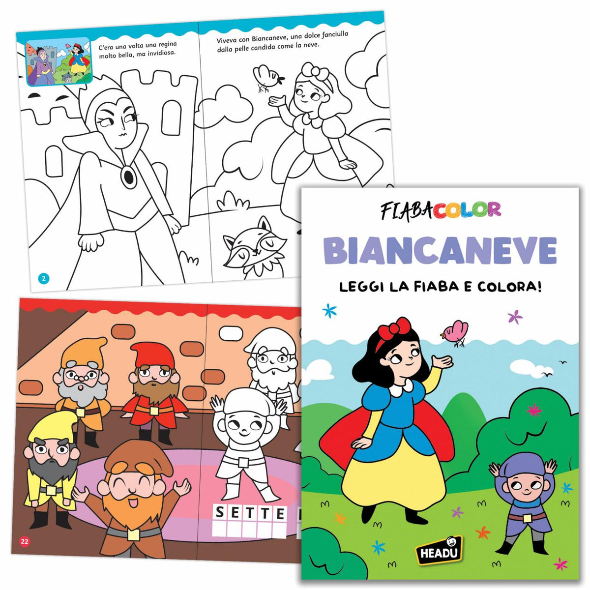 Fiaba Color Biancaneve – Leggi e Colora - libro da colorare HEADU - EAN 9788832283228