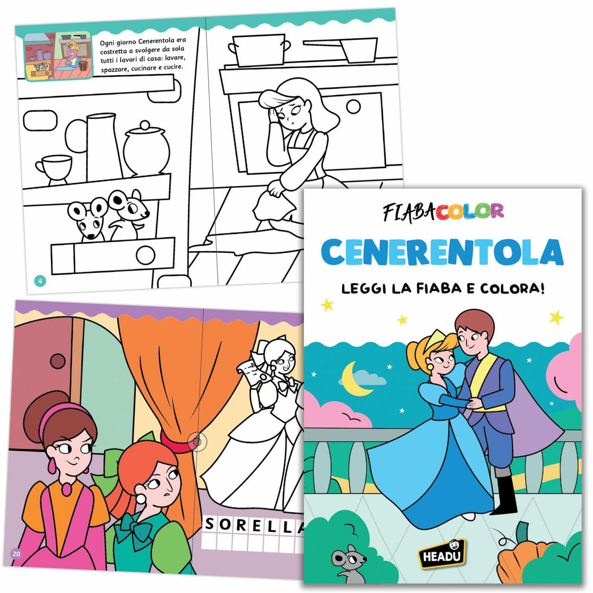 Fiaba Color Cenerentola – Leggi e Colora - libro da colorare HEADU - EAN 9788832283242