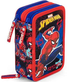 Cerda Spiderman Astuccio 3 Scomparti Blu 19,5 cm Poliestere