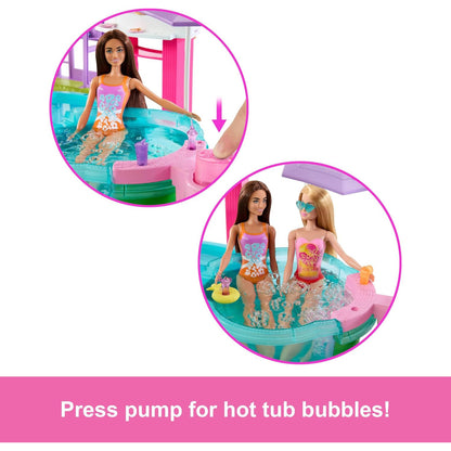 Barbie Dream Pool Playset Con Scivolo E Vasca Idromassaggio Con 20+ Accessori