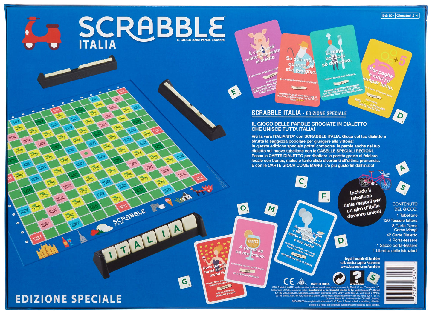 Mattel Scrabble Italia - Gioco Tavolo 2-4 Giocatori
