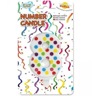 Boland Candela Numero 8 Multicolore Pois