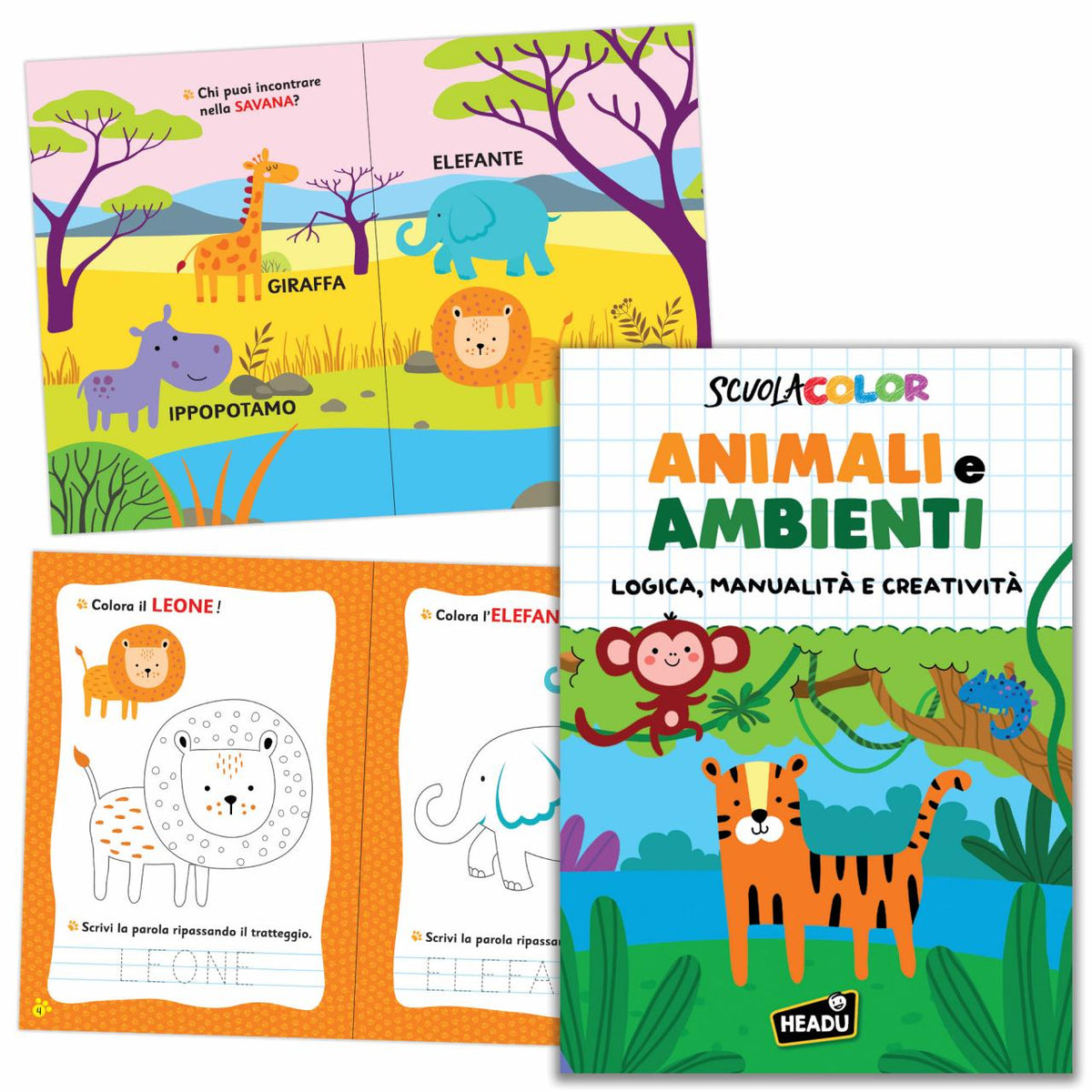 Scuola Color Animali e Ambienti  - libro da colorare HEADU - EAN 9788832283273