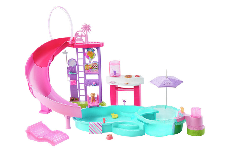 Barbie Dream Pool Playset Con Scivolo E Vasca Idromassaggio Con 20+ Accessori