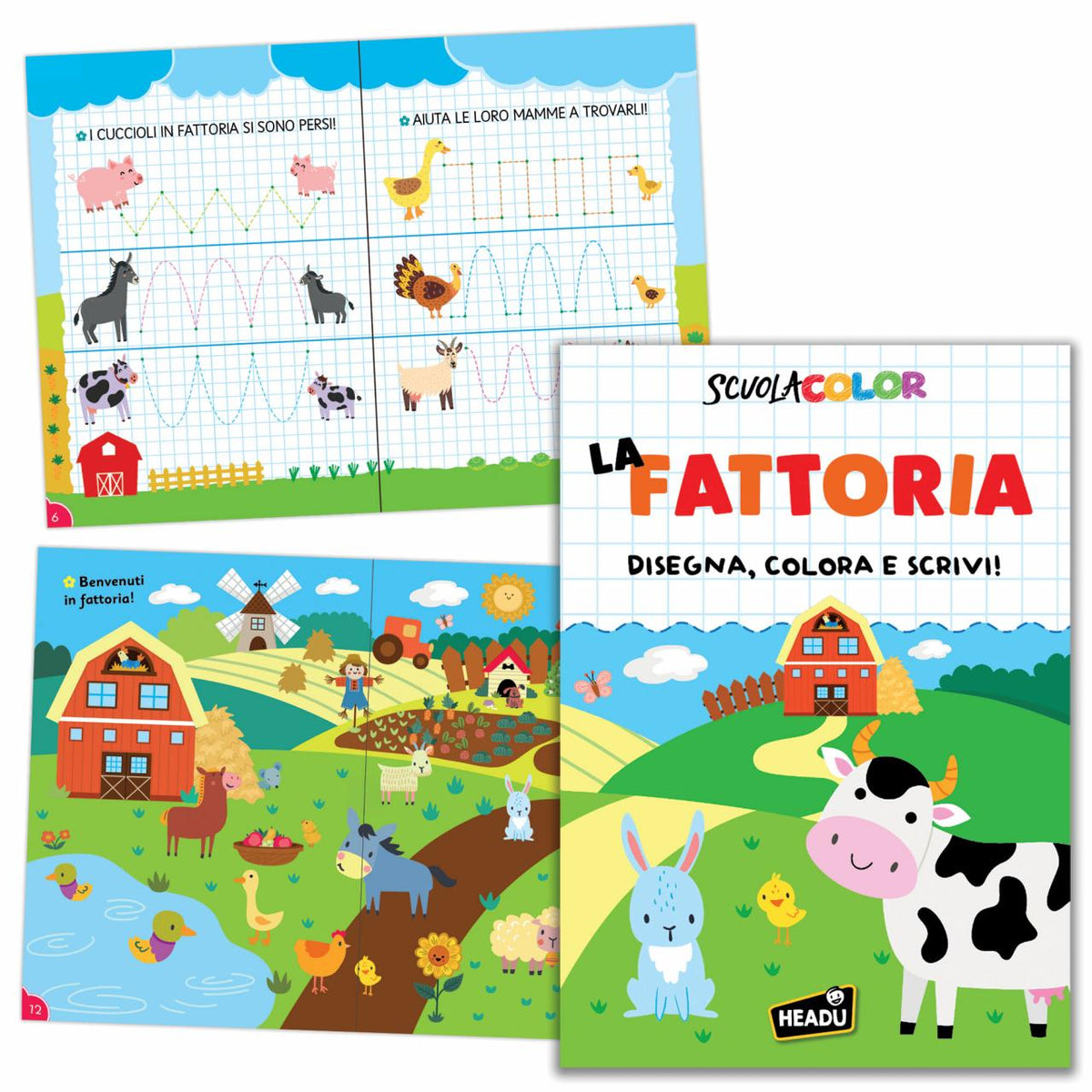 Scuola Color La Fattoria  - libro da colorare HEADU - EAN 9788832283310