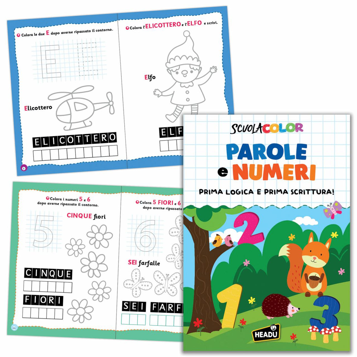Scuola Color Parole e Numeri  - libro da colorare HEADU - EAN 9788832283327