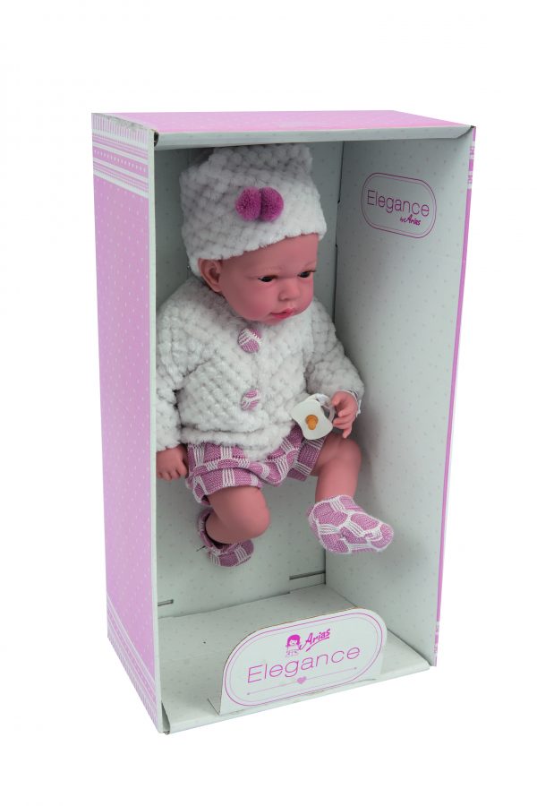 Arias Dolci Suoni - Bambola Bebè 40 cm Rosa e Panna