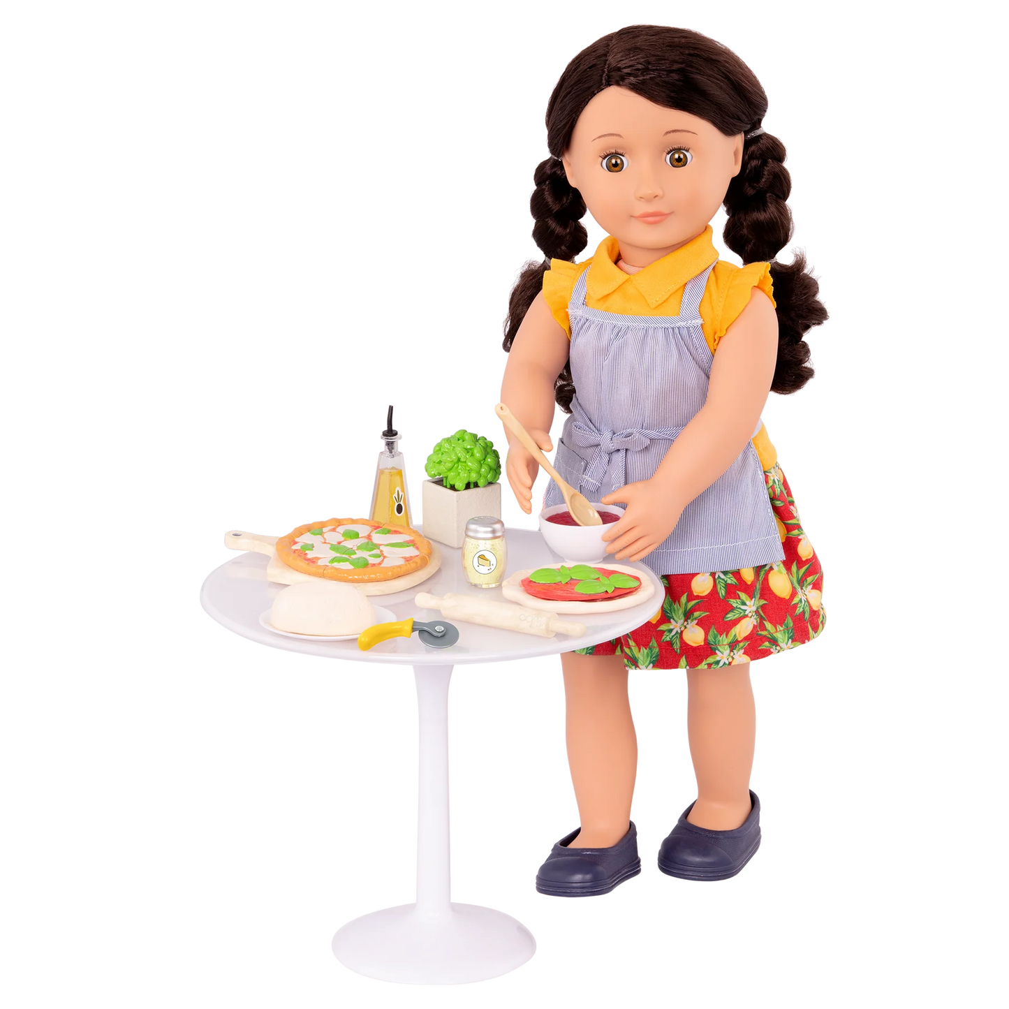 Tasty Toppings Set per preparare la pizza per bambole da 46 cm