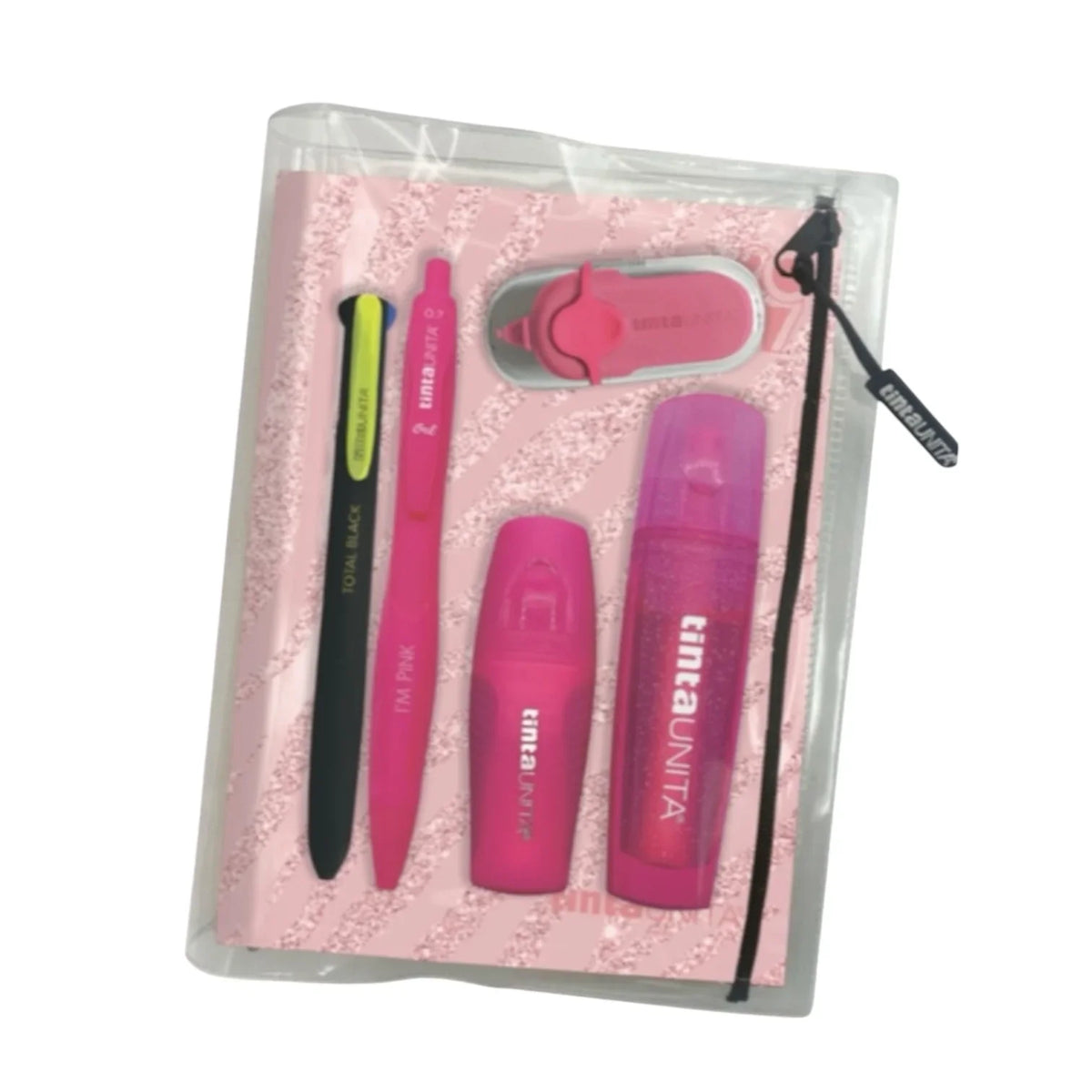 Diario Tinta Unita Glitter Animalier 12 mesi 2026/2027 rosa con accessori
