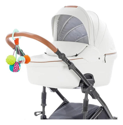 battat Sonaglio sensoriale per neonati, giocattolo per neonati con 4 palline e clip, colori assortiti