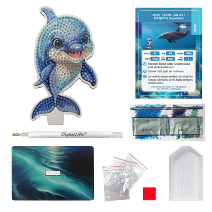 Crystal Art Buddies - Delfino Kit Diamond Painting Wildlife 6+ Anni