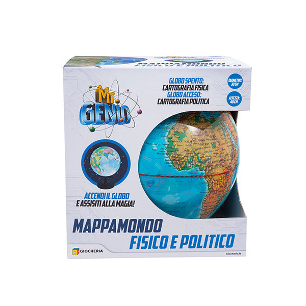 Mr. Genio Mappamondo Fisico e Politico Luminoso 30 cm
