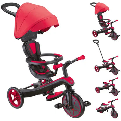 Globber - Explorer Trike 4in1 Deluxe Play - Rosso triciclo