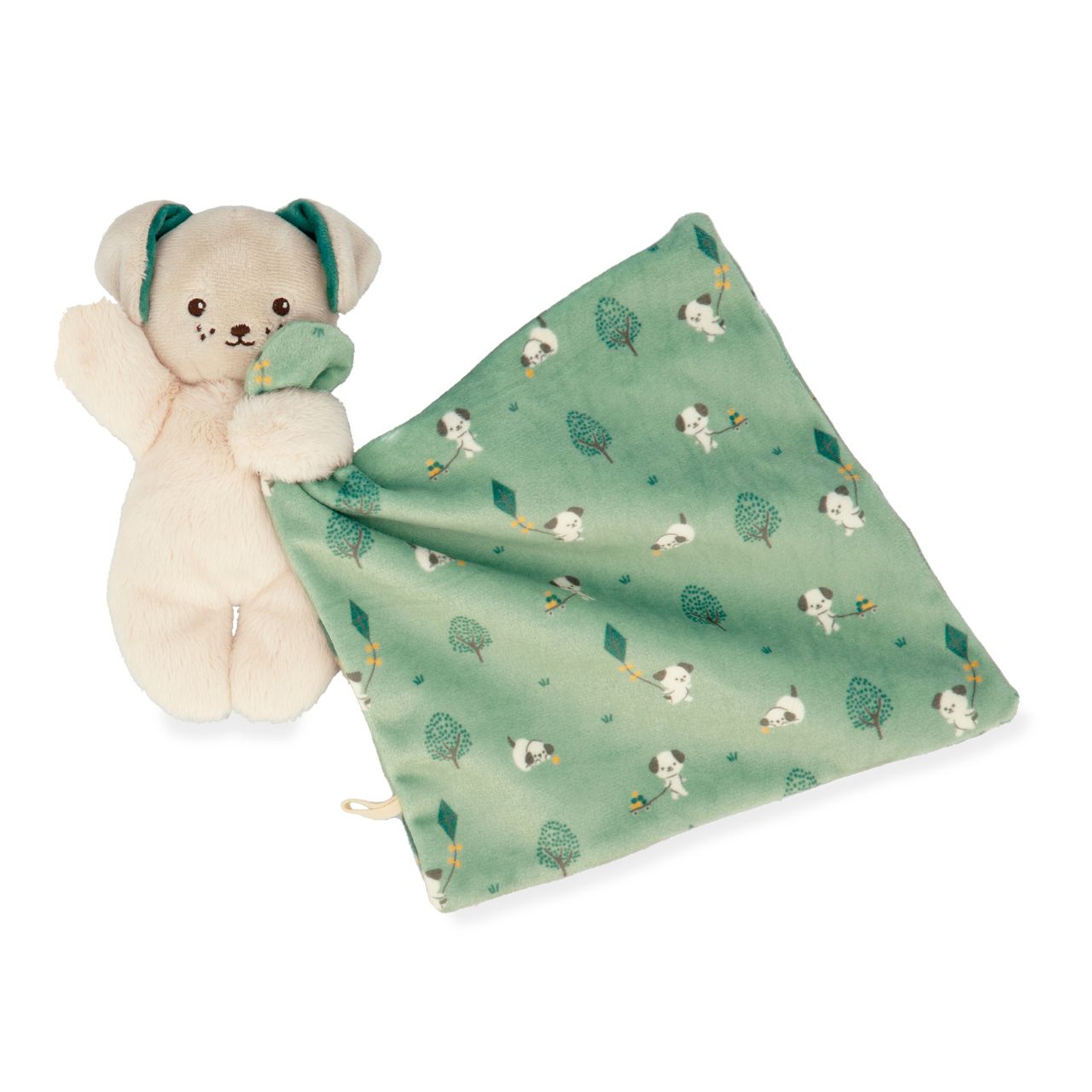 kaloo Doudou Cane Verde. Copertina verde con cagnolino