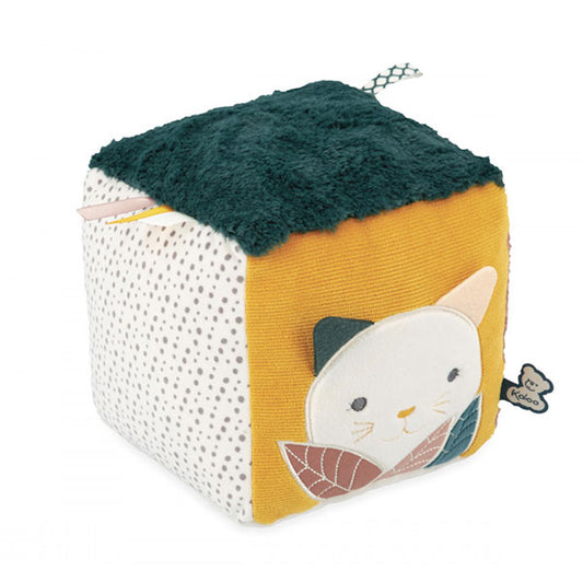 kaloo Cubo Sensoriale Stimuli (17 cm). Un cubo morbido con diverse texture,