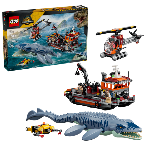 LEGO Jurassic World Attacco del Mosasauro alla Barca