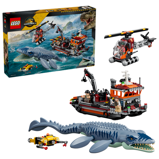LEGO Jurassic World Attacco del Mosasauro alla Barca