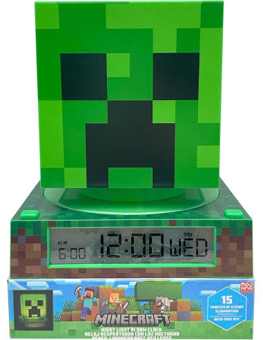 Lampada 3D Con Sveglia E Data Minecraft