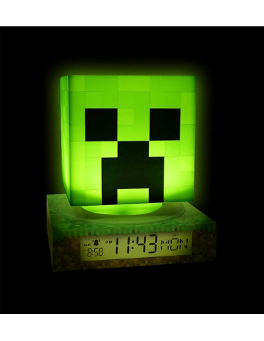 Lampada 3D Con Sveglia E Data Minecraft