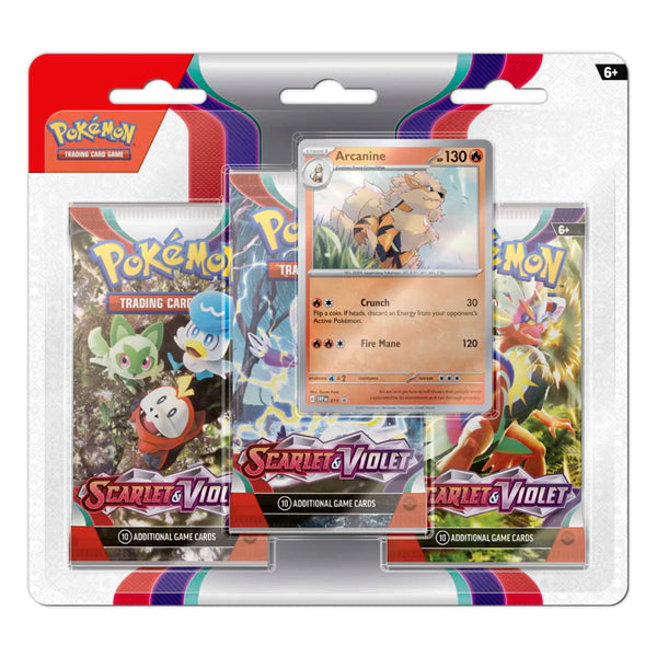 Pokémon Scarlatto e Violetto Blister 3 Buste con Carta Promo Arcanine