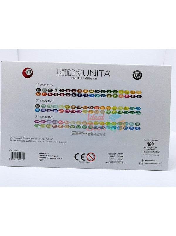 Valigetta Maxi 108 Colori Pastelli a matita Tinta Unita Colori classici fluo pastello