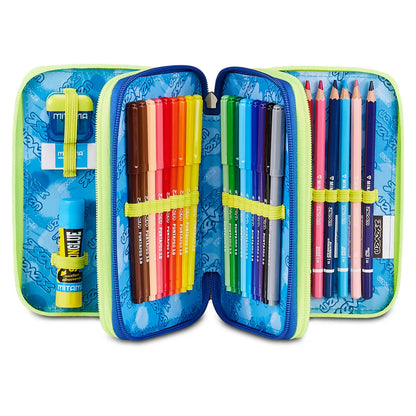 Astuccio  3 Zip Seven Blu Fusion 300102622-519