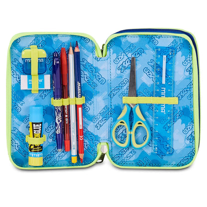 Astuccio  3 Zip Seven Blu Fusion 300102622-519