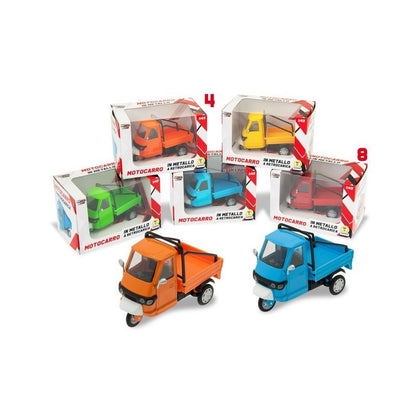 Teorema Metal Kids - Motocarro Metallo Retrocarica 5 Colori 10cm Scala 1:43