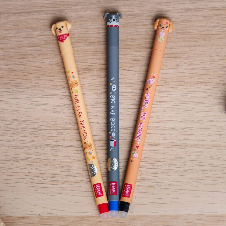 Legami Set 3 Penne Cancellabili Erasable Pen Fur-ever Friends