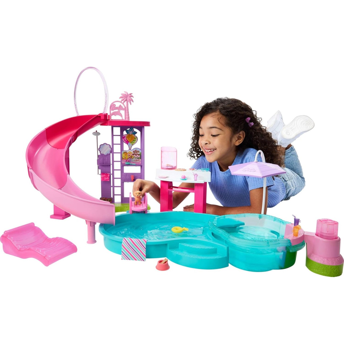 Barbie Dream Pool Playset Con Scivolo E Vasca Idromassaggio Con 20+ Accessori